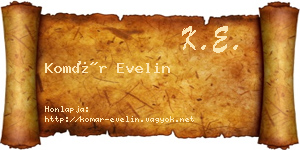 Komár Evelin névjegykártya