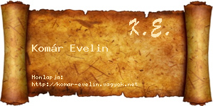Komár Evelin névjegykártya